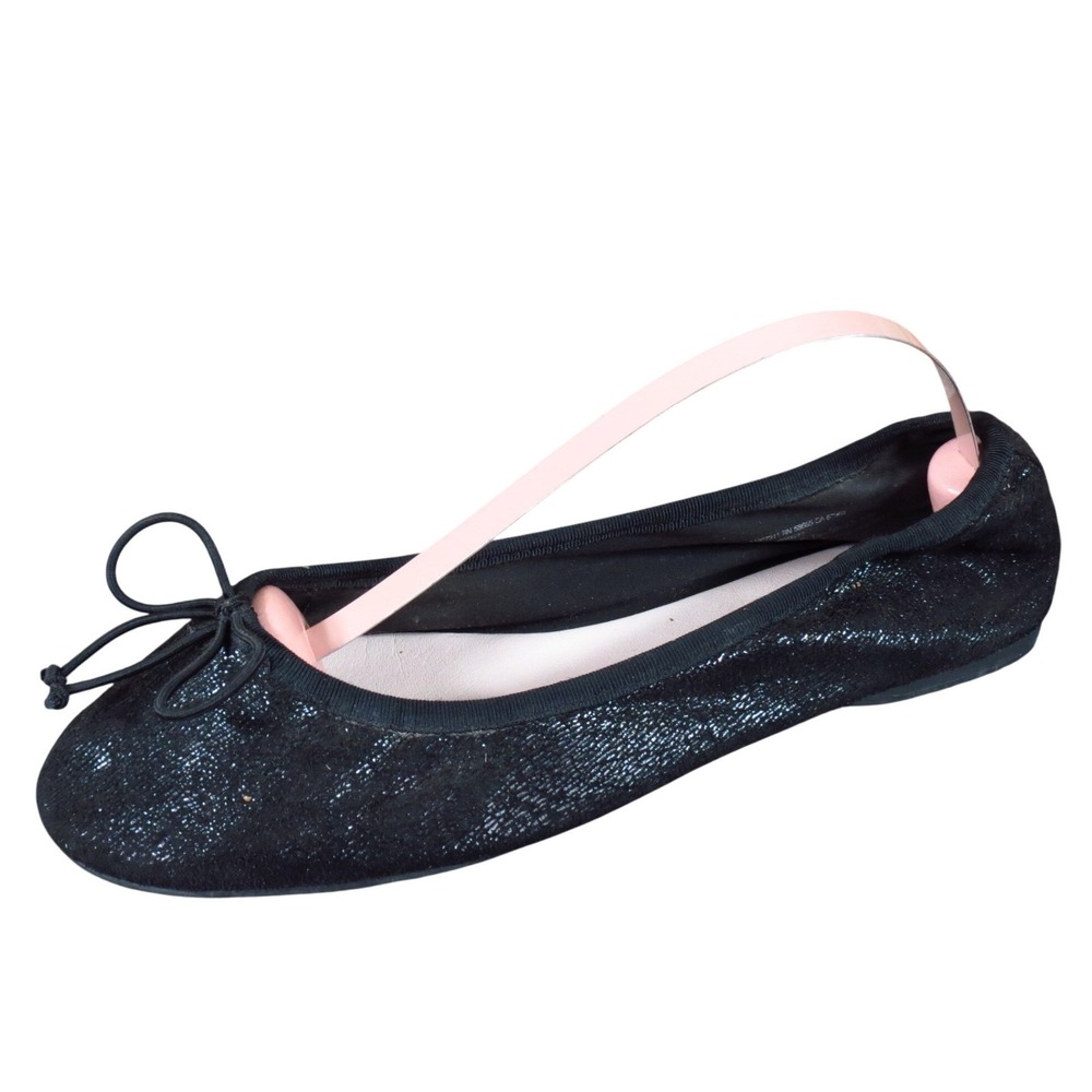 Ruby & Bloom Girls Ballet Flat Dress Shoe Size 4.5 Black Glitter Bow Casual